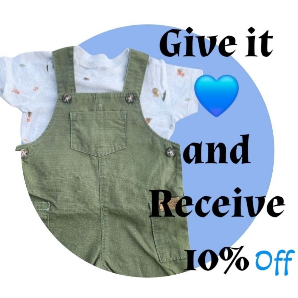 Carter's 2 Pieces Tee-Shorts Overalls Adjustable Straps Baby Boys Size 12 Months - Picture 14 of 14
